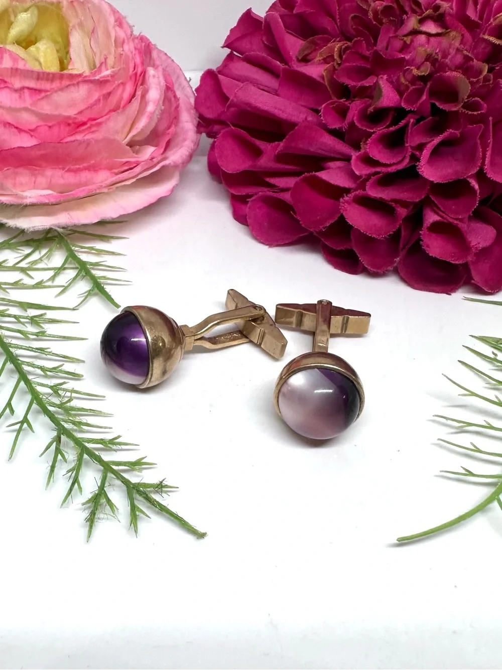 VINTAGE⚜️ KREISLER CRAFT Acrylic Cabochon Cuff Links